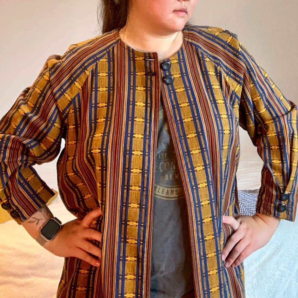 XL African kente print sweater, robe, light petticoat